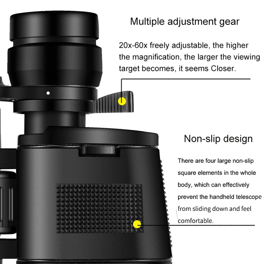 BORWOLF 20-60X70 Binoculars High Magnification  Long Range Zoom 60 Times  Hunting   Astronomical Telescope HD Professiona  Zoom-EXPROTAS