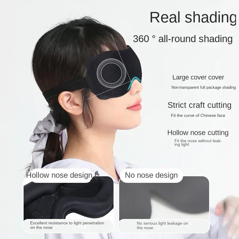 3D Block Out Light Eye Mask Soft Padded Sleep Cover for Travel