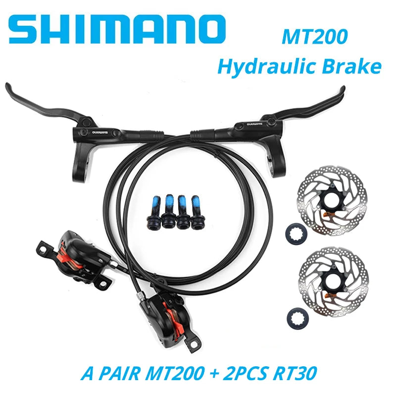 Shimano MT200 Hydraulic Disc Brake Set Front Left + Rear Right 145cm Hose