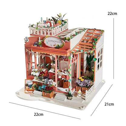 Wooden DIY Mini Dollhouse 3D Puzzle Room Kit with Furniture Birthday Gift - EXPROTAS