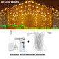 3.5-40M LED Icicle String Lights Christmas Curtain Fairy Lights Garland Remote Outdoor For New Year Wedding Street Holiday Decor-EXPROTAS