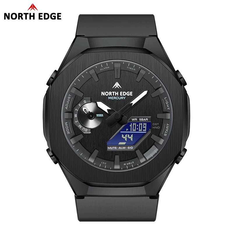 NORTH EDGE MERCURY Military Digital Watch 50M Waterproof LED Sport Reloj Men