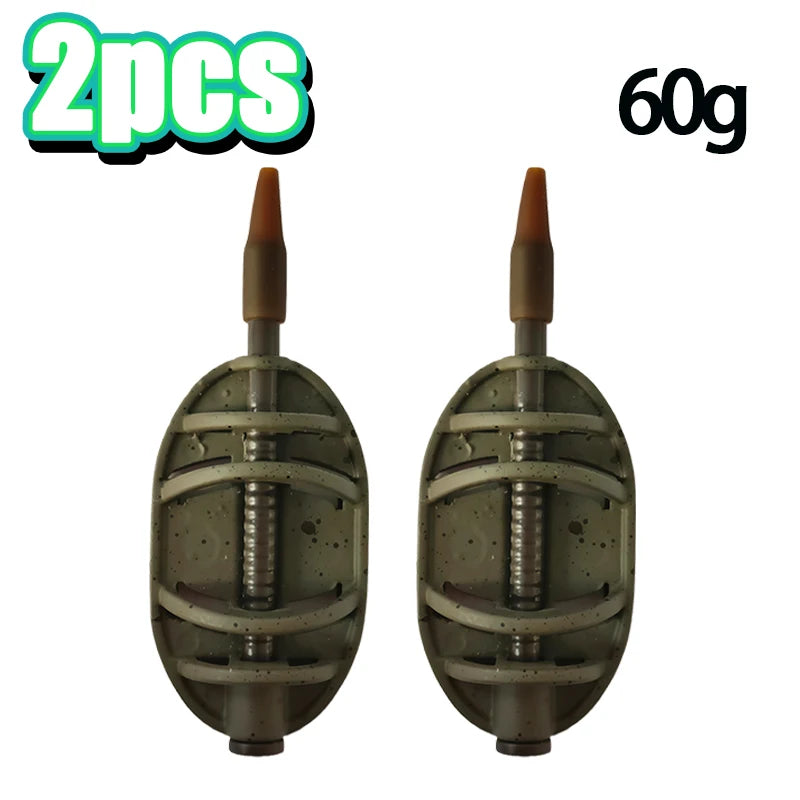 Carp Inline Method Feeder Zinc Alloy Groundbait Weight Short Body Rig Setup