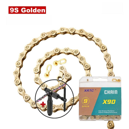 9 Speed Bike Chain 116 Links with Chain Breaker Kit MTB Road Bicycle Repair