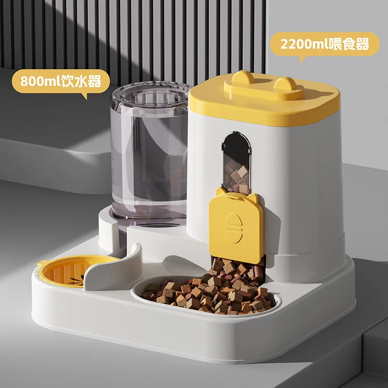 Automatic Cat Bowl Feeder Water Dispenser for Small Medium Large Pets