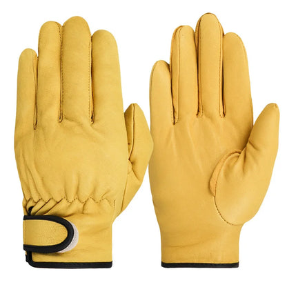 Leather Work Gloves Driver Lorry Fleece Lined Safety Truck Welding Pairs