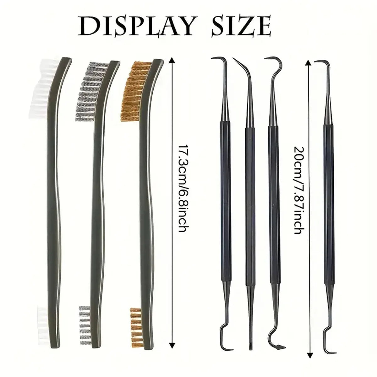 7PCS Wire Brush Set for Car Cleaning and Polishing Handy Steel Brushes