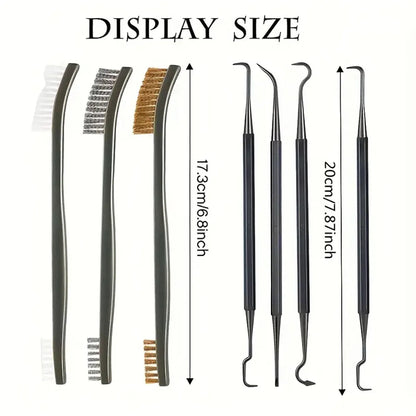 7PCS Wire Brush Set for Car Cleaning and Polishing Handy Steel Brushes