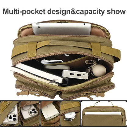 Mens Tactical Shoulder Bag Sling Backpack Molle Outdoor Travel Hiking
