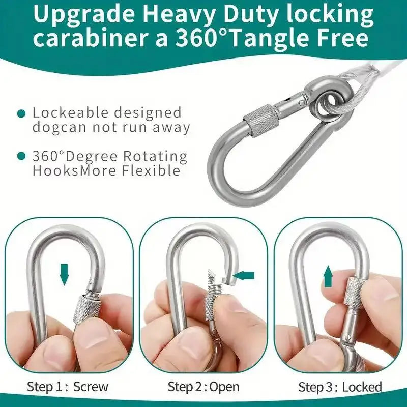 1pc Stainless Steel Rope 2/5/10m Outdoor Camping Traction Leash