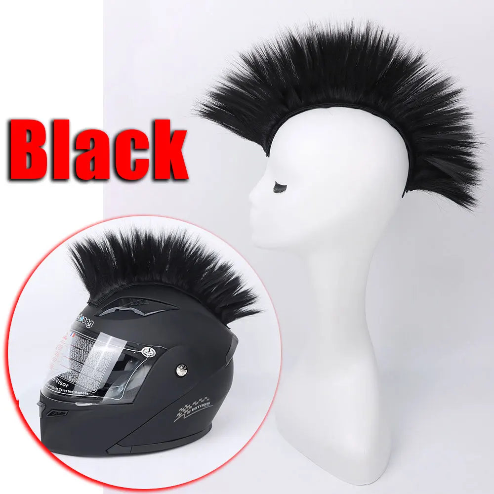 Helmet Wig Synthetic Cockscomb Decoration for Motocross Full Face Helmet