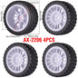 1/10 RC Wheels & Tires Set 12mm Hex On-Road Drift/Rally for Tamiya TT-02 Compatible Chassis