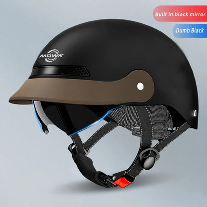MOWK Motorcycle Vintage Half Helmet Summer Breathable Men Women Electric Jet Scooter Open Face Helmets Reflective Safety Helmets