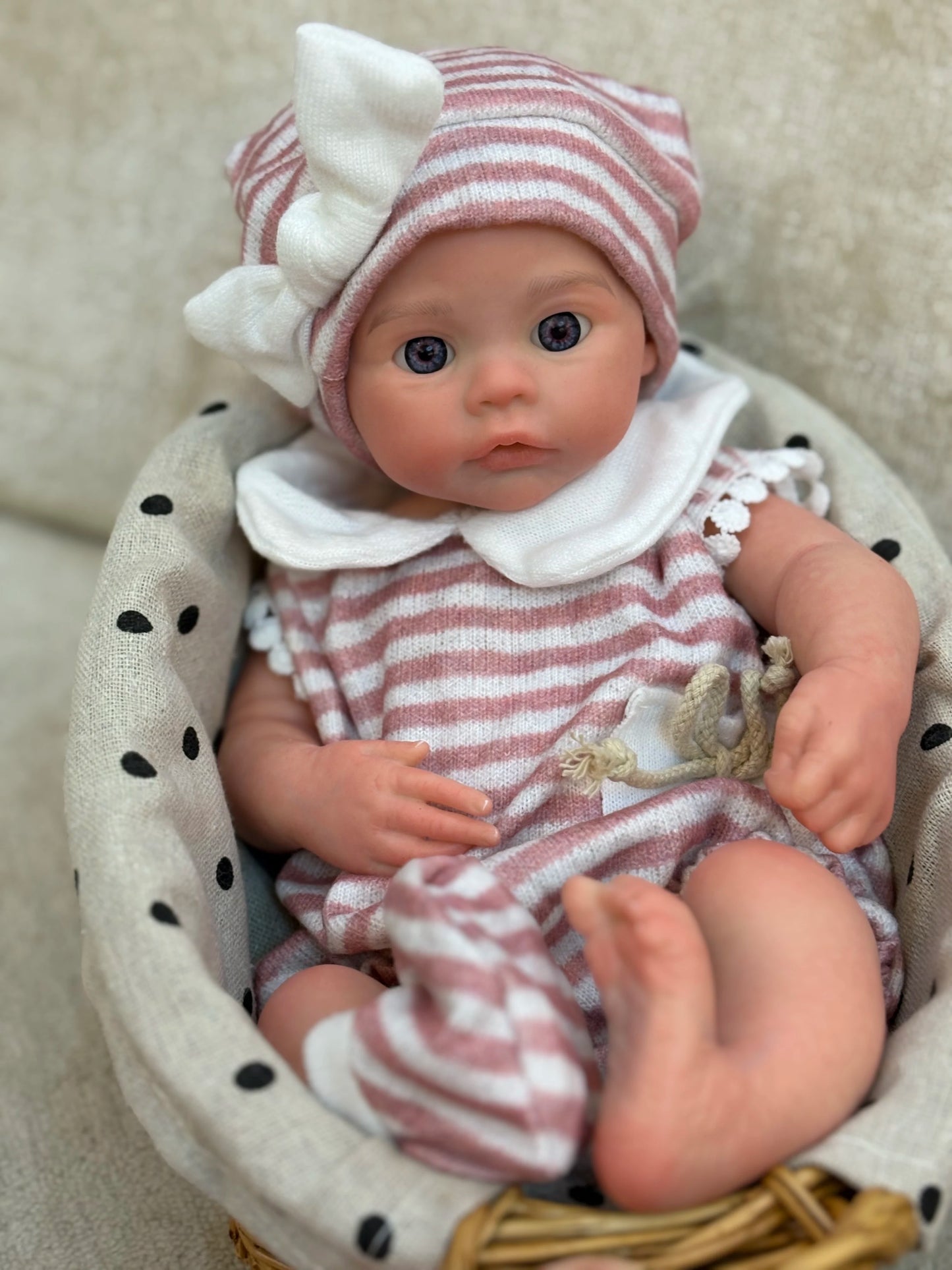 13 Inch Silicone Reborn Baby Girl Doll Open Mouth Waterproof 2 Outfits Painted