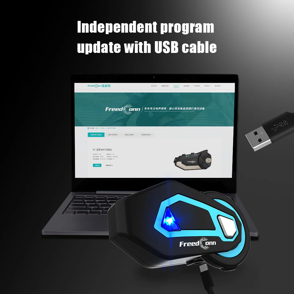 Freedconn T Max Pro Motorcycle Helmet Bluetooth Intercom 1200m 6 Riders FM