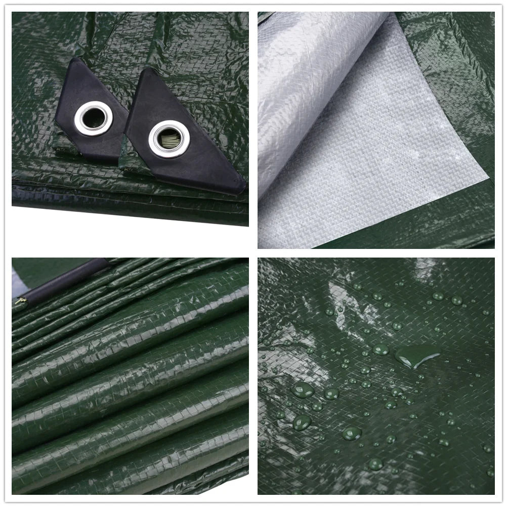 Waterproof Tarp Cover Heavy Duty Tarpaulin 3x3M Camping Ground Sheet