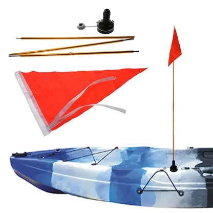 Kayak Safety Flag for Canoe Paddle Boat High Visibility Mount Accessories