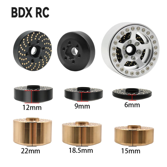 Brass Wheel Hex Hub Adapter for 1.9/2.2 Beadlock RC Crawler Axial SCX10 TRX4 TRX6 - EXPROTAS