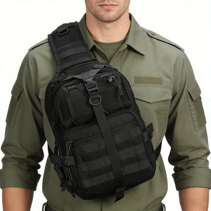 Shoulder Crossbody Bag Large Capacity with Zipper Compartments MOLLE System
