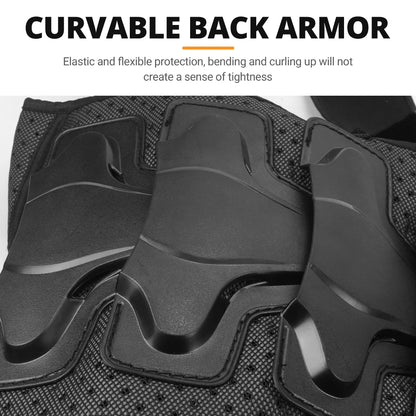 Kid's Motorcycle Armor Vest Protection Jacket Moto Full Armor for Children Eye Catching Short Length Motocross Body Armor Riding Kneepads