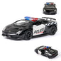 1:36 Alloy Diecast Car Models Police Car Black with Pull Back Function