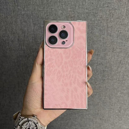 Leopard Pattern Matte Armour Case for iPhone 13-17 Air Pro Max Lens Cover