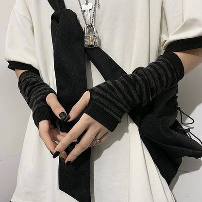 Warm Winter Gloves Fingerless Long Knitted Mittens for Men Women