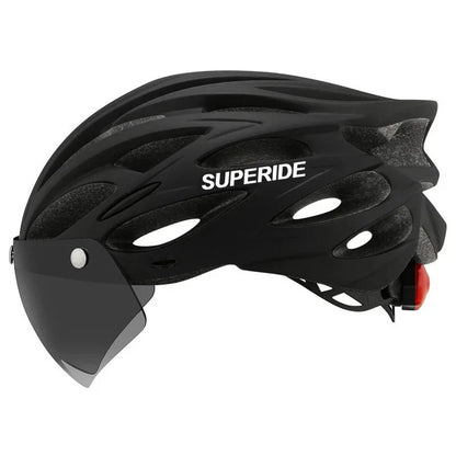 SUPERIDE Men Women Cycling Helmet with Rearlight Sports MTB Bicycle Helmet Road Bike Mountain Bike Helmet with Goggles & Visor-EXPROTAS