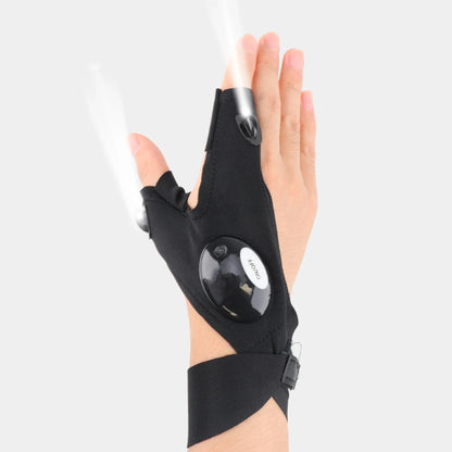 LED Half Finger Gloves | Waterproof Outdoor Cycling Flashlight Gloves for Men