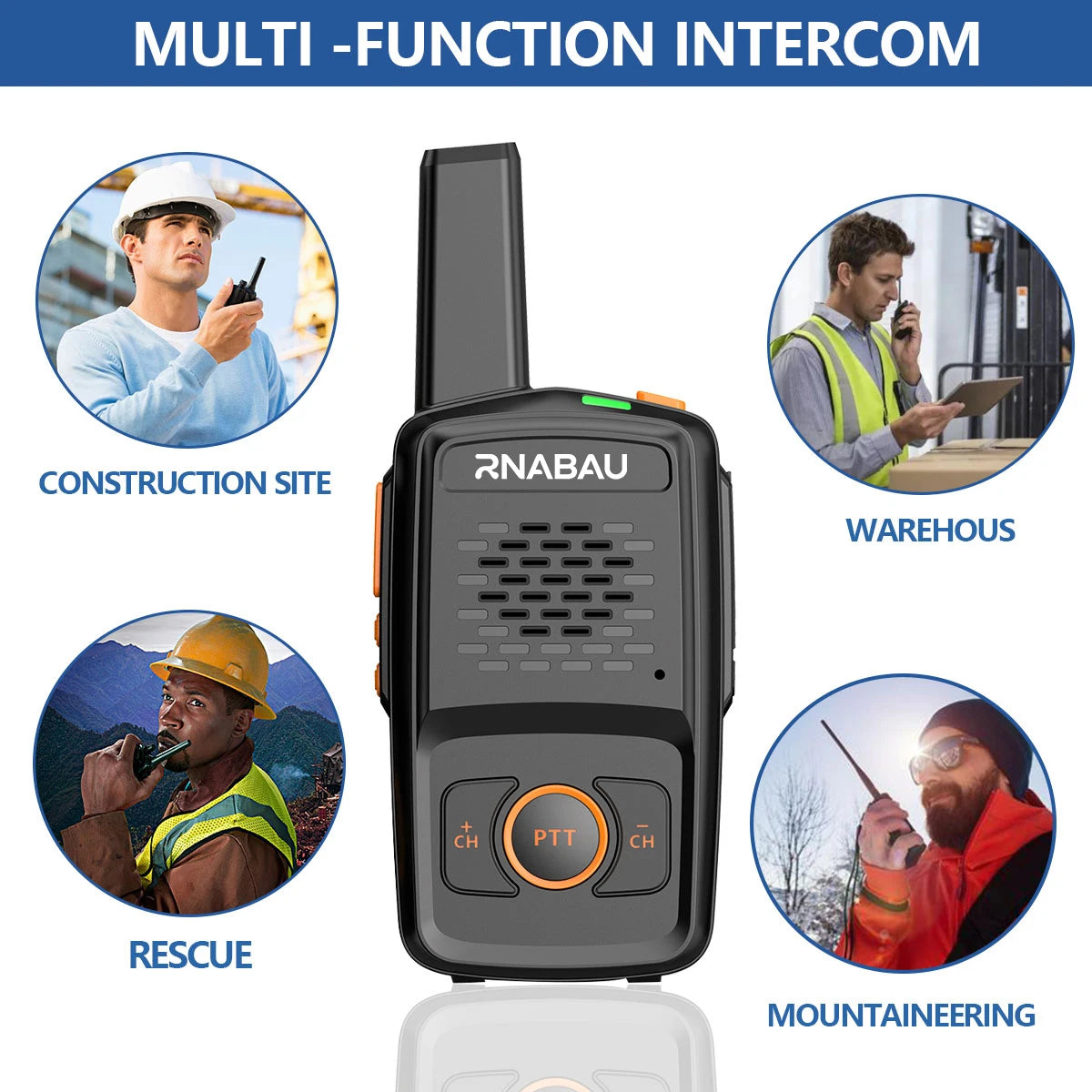 Mini Walkie Talkie UHF 16 Channels Two-Way Radio Long Range 5W MT-N1