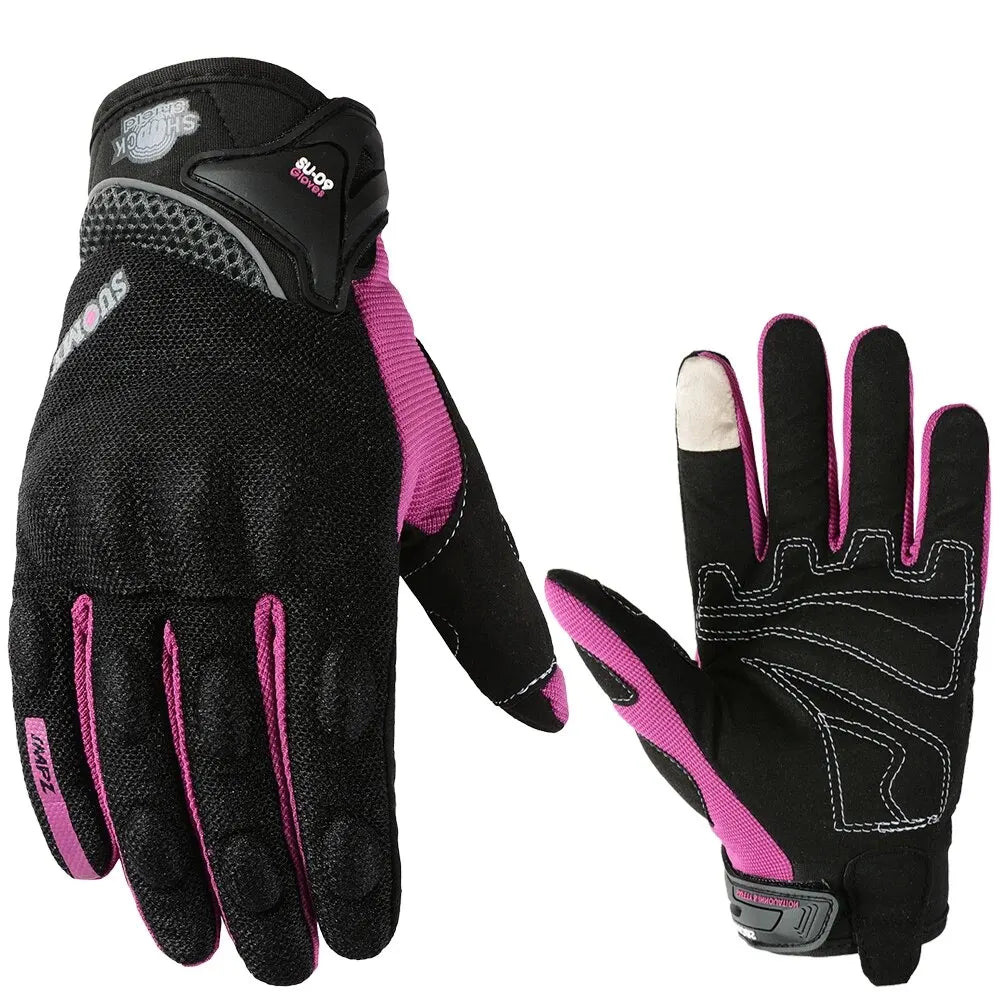 SUOMY Full Finger Racing Motorcycle Gloves Breathable Anti-Slip Black S-XXL