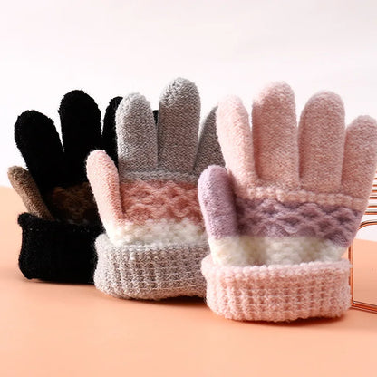 Warm Gloves Kids Boys Girls Winter Mittens Stretch Magic Gloves 3-8 Years