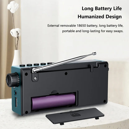 Rechargeable Bluetooth Speaker Portable Solar FM Radio USB Player Digital Music