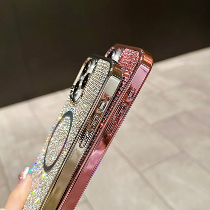 Diamond MagSafe Case for iPhone 11-17 Air Pro Max Plus Electroplate Cover