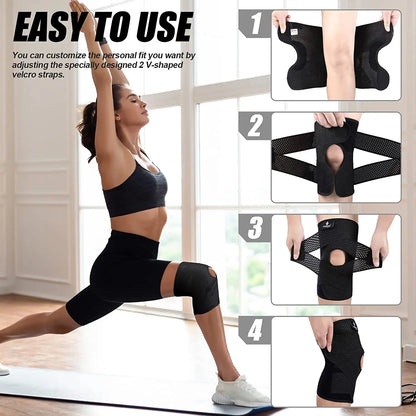 NEENCA Knee Brace for Knee Pain Compression Knee Support with Air Mesh Fabric Side Stabilizers Meniscus Tear ACL Arthritis Relie-EXPROTAS