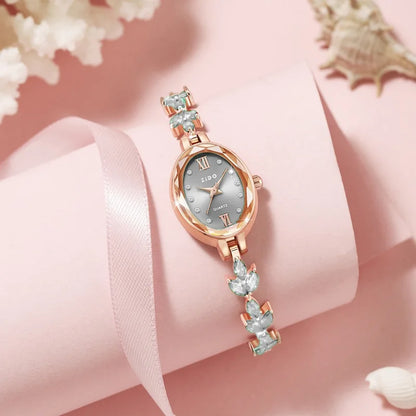 UTHAI V22 Women’s Luxury Oval Diamond Bracelet Watch Waterproof Quartz Fashion