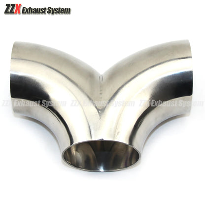 Car Exhaust Muffler Pipe 304 Stainless Steel I Y Tee Connector 19-76mm Welding