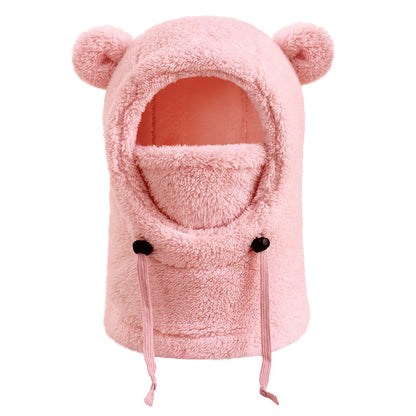 Warm Winter Hats for Kids 3-14 Years with Plush Scarf Boys Girls