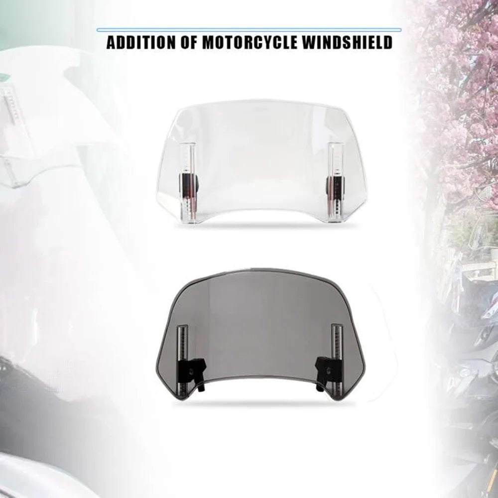 Adjustable Motorcycle Windscreen Spoiler Windshield Height Extension Clip-On