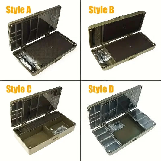 4 Style ABS Fishing Bait Box Carp Freshwater Tackle Storage Hook Compartments