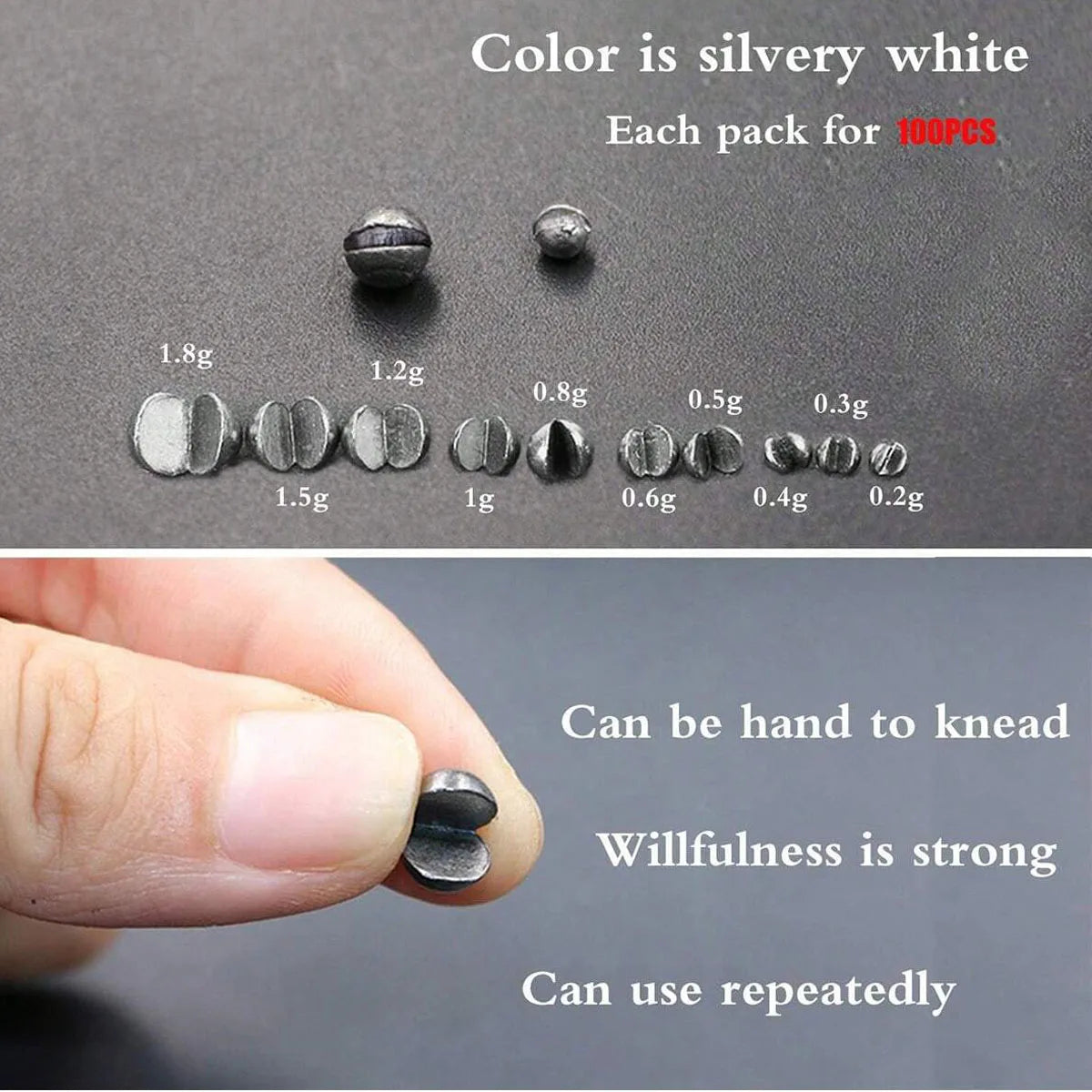 100Pcs Fishing Lead Split Shot Sinkers Round Weights for Tackle