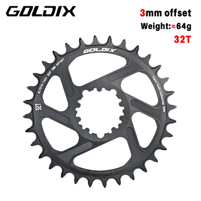 0/3/6mm Offset Goldix Chainring Narrow Wide Direct Mount for SRAM MTB