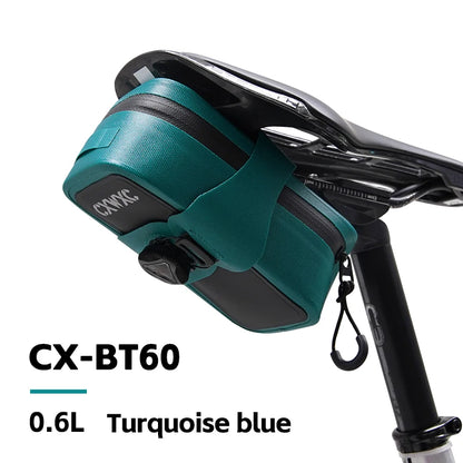 Waterproof Bike Saddle Bag CXWXC 0.6L TPU Hard Shell BOA Tail Pouch