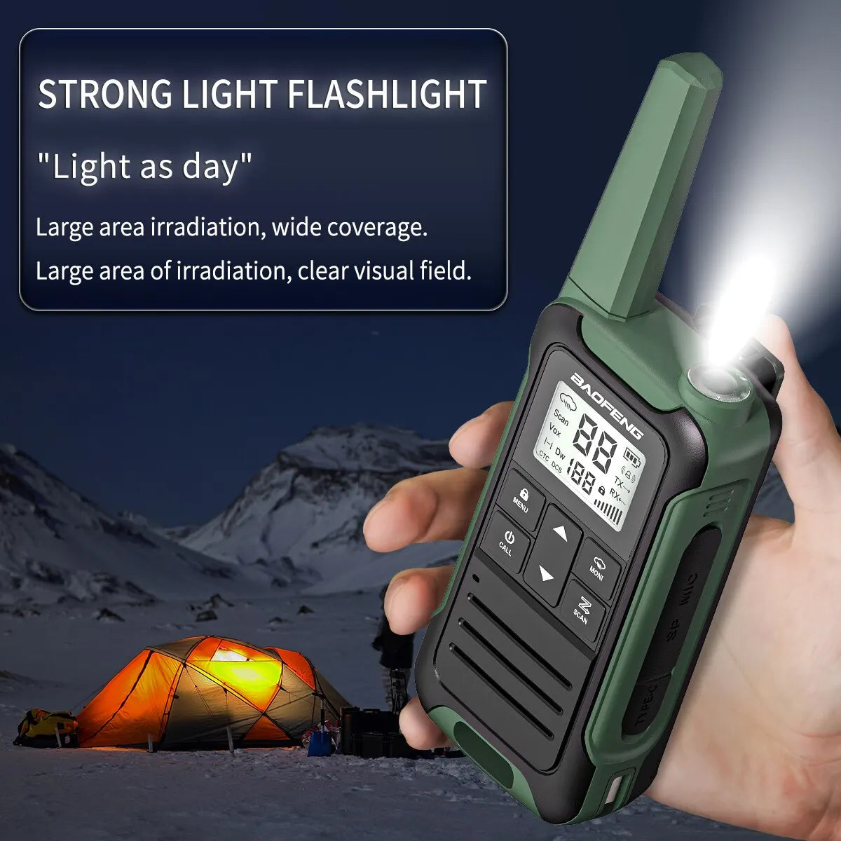 2pcs Two Way Radio Walkie Talkie Long Range Portable Rechargeable for Camping