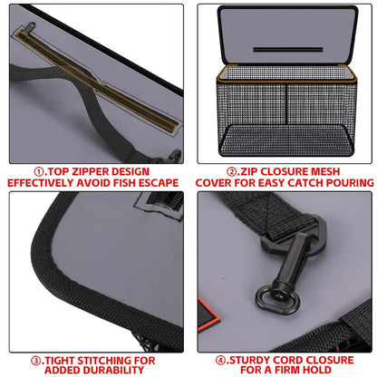 Fishing Net Cage Foldable Trap for Shrimp Crab Crayfish 40cm 1pcs
