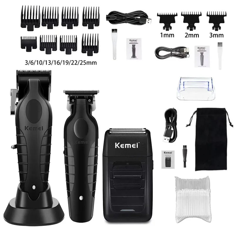 Kemei Hair Clipper Professional Cordless Trimmer Electric Shaver Beard Machine