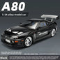 1:24 Fast & Furious Supra Alloy Diecast Sports Car Model, Pull Back Toy with Light & Sound Collectible Gift for Car Fans