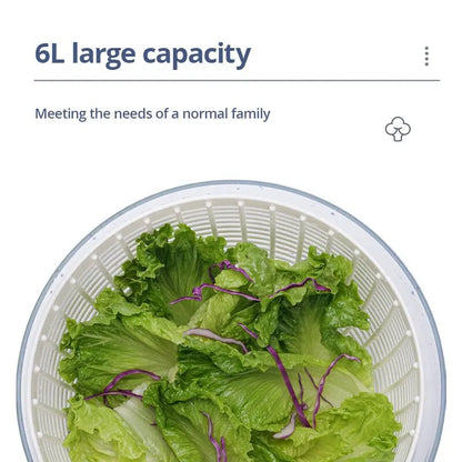Press Type Vegetable Dehydrator Fruit Dryer Large Capacity Kitchen Salad Spinner