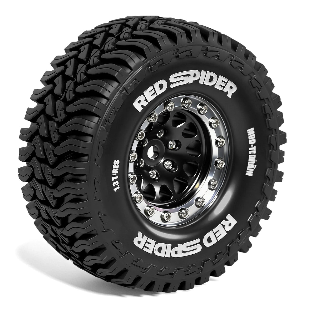 4Pcs Beadlock Wheels 1.3" Tires for RC Crawler 1/18 TRX4M SCX24 AX24