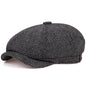British Retro Hat Beret Men Casual Octagonal Cap for Spring Autumn